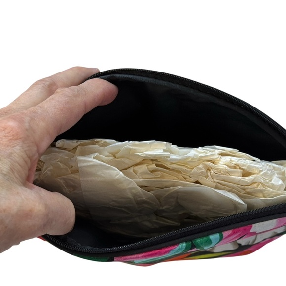 Vintage NEW WITH TAGS Leslie Fay Cosmetic Travel Bag Set Tropical Floral Multi - Picture 8 of 11